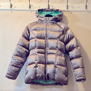 Girls 14/16 North Face Jacket Metallic Grey or Silver